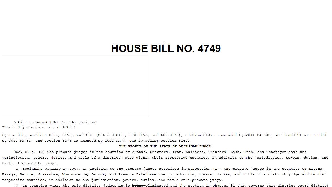 house bill no. 4749 - Michigan Legislature